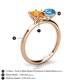 5 - Tanya Oval Shape Citrine & Cushion Shape Blue Topaz 2 Stone Duo Ring 
