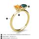 5 - Tanya Oval Shape Citrine & Cushion Shape London Blue Topaz 2 Stone Duo Ring 