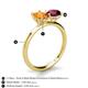 5 - Tanya Oval Shape Citrine & Cushion Shape Rhodolite Garnet 2 Stone Duo Ring 