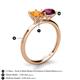 5 - Tanya Oval Shape Citrine & Cushion Shape Rhodolite Garnet 2 Stone Duo Ring 