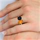 6 - Tanya Oval Shape Citrine & Cushion Shape Black Onyx 2 Stone Duo Ring 
