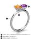 5 - Tanya Oval Shape Citrine & Cushion Shape Amethyst 2 Stone Duo Ring 