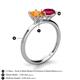 5 - Tanya Oval Shape Citrine & Cushion Shape Ruby 2 Stone Duo Ring 