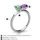 5 - Tanya Oval Shape Lab Created Alexandrite & Cushion Shape Amethyst 2 Stone Duo Ring 