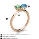 5 - Tanya Oval Shape Lab Created Alexandrite & Cushion Shape Blue Topaz 2 Stone Duo Ring 