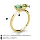 5 - Tanya Oval Shape Lab Created Alexandrite & Cushion Shape Peridot 2 Stone Duo Ring 