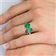 6 - Tanya Oval Shape Lab Created Alexandrite & Cushion Shape Emerald 2 Stone Duo Ring 