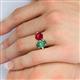 6 - Tanya Oval Shape Lab Created Alexandrite & Cushion Shape Ruby 2 Stone Duo Ring 