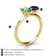 5 - Tanya Oval Shape Lab Created Alexandrite & Cushion Shape Blue Sapphire 2 Stone Duo Ring 