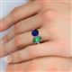 6 - Tanya Oval Shape Lab Created Alexandrite & Cushion Shape Blue Sapphire 2 Stone Duo Ring 