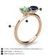 5 - Tanya Oval Shape Lab Created Alexandrite & Cushion Shape Blue Sapphire 2 Stone Duo Ring 