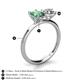 5 - Tanya Oval Shape Lab Created Alexandrite & Cushion Shape IGI Certified Lab Grown Diamond 2 Stone Duo Ring 