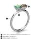 5 - Tanya Oval Shape Lab Created Alexandrite & Cushion Shape Smoky Quartz 2 Stone Duo Ring 