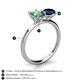 5 - Tanya Oval Shape Lab Created Alexandrite & Cushion Shape Blue Sapphire 2 Stone Duo Ring 