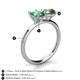 5 - Tanya Oval & Cushion Shape Lab Created Alexandrite 2 Stone Duo Ring 