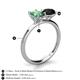 5 - Tanya Oval Shape Lab Created Alexandrite & Cushion Shape Black Onyx 2 Stone Duo Ring 