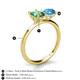 5 - Tanya Oval Shape Lab Created Alexandrite & Cushion Shape Blue Topaz 2 Stone Duo Ring 