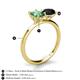 5 - Tanya Oval Shape Lab Created Alexandrite & Cushion Shape Black Onyx 2 Stone Duo Ring 