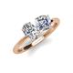 4 - Tanya Oval Shape GIA Certified Diamond & Cushion Shape Forever Brilliant Moissanite 2 Stone Duo Ring 