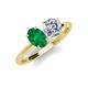 4 - Tanya Oval Shape Emerald & Cushion Shape GIA Certified Diamond 2 Stone Duo Ring 