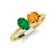 4 - Tanya Oval Shape Emerald & Cushion Shape Citrine 2 Stone Duo Ring 