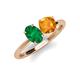 4 - Tanya Oval Shape Emerald & Cushion Shape Citrine 2 Stone Duo Ring 