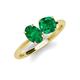 4 - Tanya Oval & Cushion Shape Emerald 2 Stone Duo Ring 