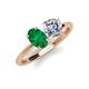 4 - Tanya Oval Shape Emerald & Cushion Shape Forever Brilliant Moissanite 2 Stone Duo Ring 