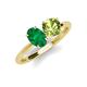 4 - Tanya Oval Shape Emerald & Cushion Shape Peridot 2 Stone Duo Ring 
