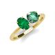 4 - Tanya Oval Shape Emerald & Cushion Shape Lab Created Alexandrite 2 Stone Duo Ring 