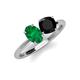 4 - Tanya Oval Shape Emerald & Cushion Shape Black Onyx 2 Stone Duo Ring 