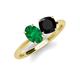 4 - Tanya Oval Shape Emerald & Cushion Shape Black Onyx 2 Stone Duo Ring 