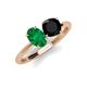 4 - Tanya Oval Shape Emerald & Cushion Shape Black Onyx 2 Stone Duo Ring 