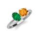 4 - Tanya Oval Shape Emerald & Cushion Shape Citrine 2 Stone Duo Ring 