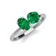 4 - Tanya Oval & Cushion Shape Emerald 2 Stone Duo Ring 
