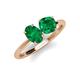 4 - Tanya Oval & Cushion Shape Emerald 2 Stone Duo Ring 