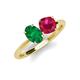 4 - Tanya Oval Shape Emerald & Cushion Shape Ruby 2 Stone Duo Ring 