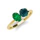 4 - Tanya Oval Shape Emerald & Cushion Shape London Blue Topaz 2 Stone Duo Ring 