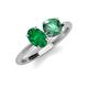 4 - Tanya Oval Shape Emerald & Cushion Shape Lab Created Alexandrite 2 Stone Duo Ring 