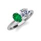4 - Tanya Oval Shape Emerald & Cushion Shape Forever One Moissanite 2 Stone Duo Ring 