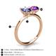 5 - Tanya Oval Shape Iolite & Cushion Shape Amethyst 2 Stone Duo Ring 