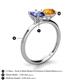 5 - Tanya Oval Shape Iolite & Cushion Shape Citrine 2 Stone Duo Ring 