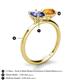5 - Tanya Oval Shape Iolite & Cushion Shape Citrine 2 Stone Duo Ring 