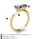 5 - Tanya Oval Shape Iolite & Cushion Shape Smoky Quartz 2 Stone Duo Ring 