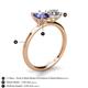 5 - Tanya Oval Shape Iolite & Cushion Shape Forever Brilliant Moissanite 2 Stone Duo Ring 