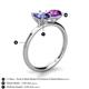 5 - Tanya Oval Shape Iolite & Cushion Shape Amethyst 2 Stone Duo Ring 