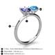 5 - Tanya Oval Shape Iolite & Cushion Shape Blue Topaz 2 Stone Duo Ring 