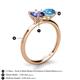 5 - Tanya Oval Shape Iolite & Cushion Shape Blue Topaz 2 Stone Duo Ring 