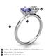 5 - Tanya Oval Shape Iolite & Cushion Shape Forever One Moissanite 2 Stone Duo Ring 
