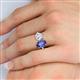 6 - Tanya Oval Shape Iolite & Cushion Shape Forever One Moissanite 2 Stone Duo Ring 
